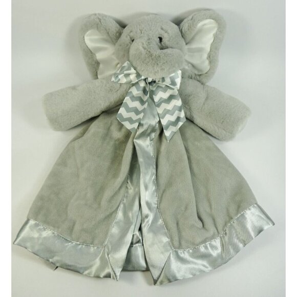 Bearington Baby Collection Elephant Lovey Baby Security Blanket Gray Silky - Picture 2 of 6